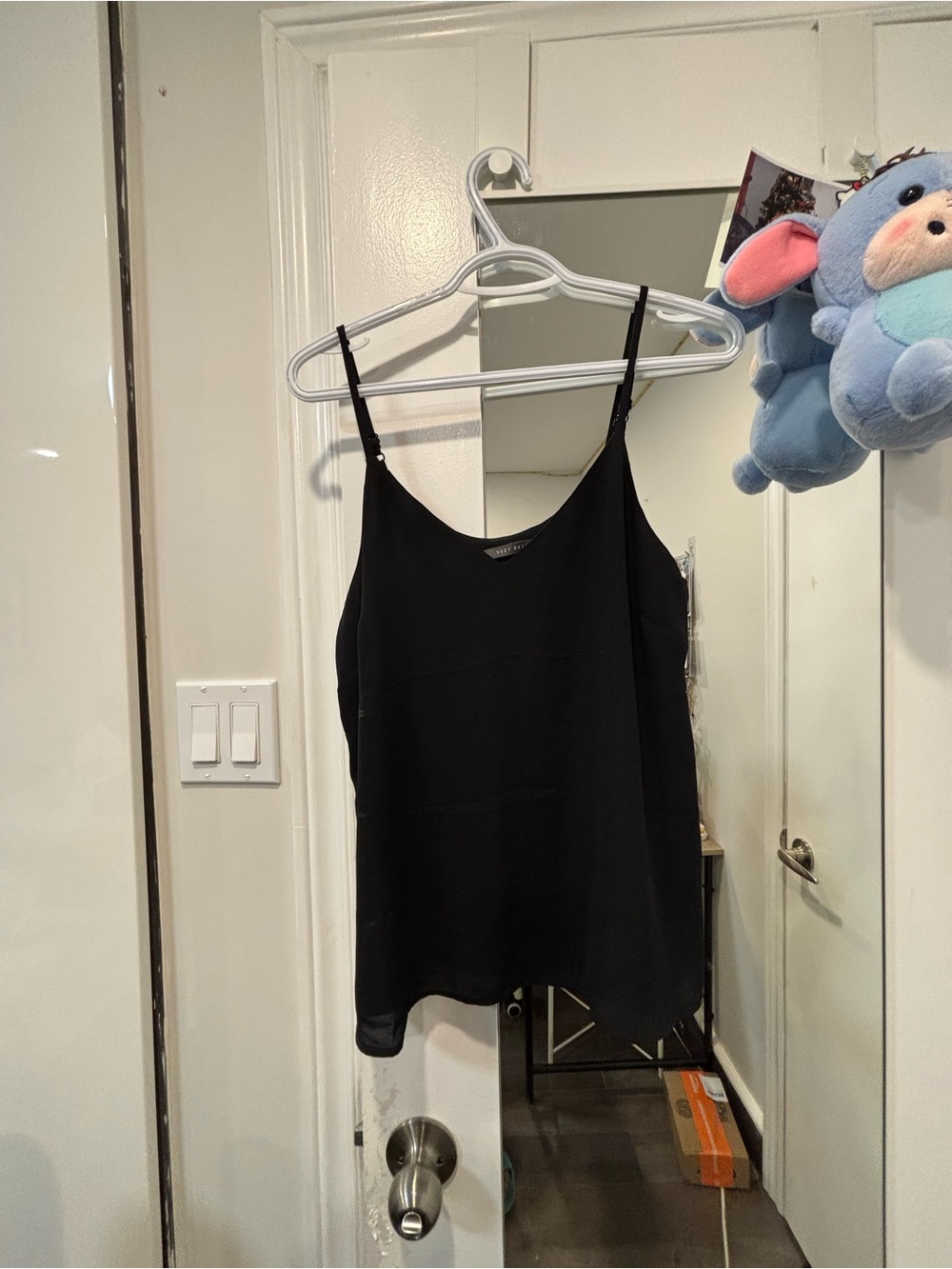 Suzy Shier Black Spaghetti-Strap Cami